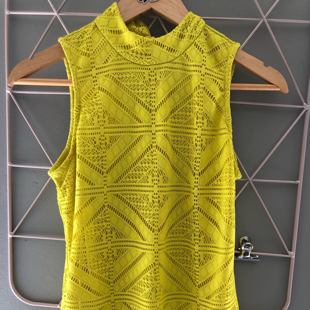 Yellow Turtle Neck Tank Top